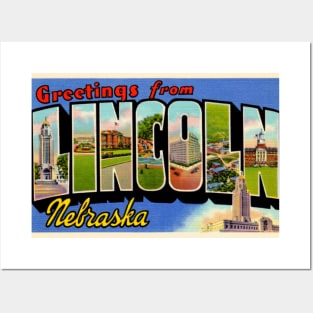 Greetings from Lincoln, Nebraska - Vintage Large Letter Postcard Posters and Art